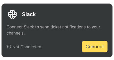 Slack integration card with Connect button